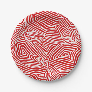 Het Rood van Scribbleprints Papieren Bordje