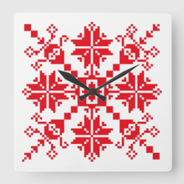 Het rood van Tartlau Vierkante Klok