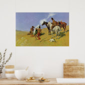 Het rooksignaal ~ Frederic Remington Poster (Keuken)