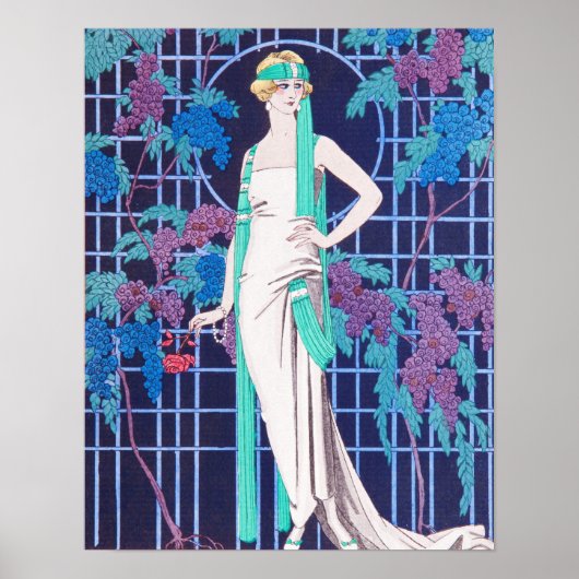 Het Roos en het Night Art Deco Poster (Voorkant)