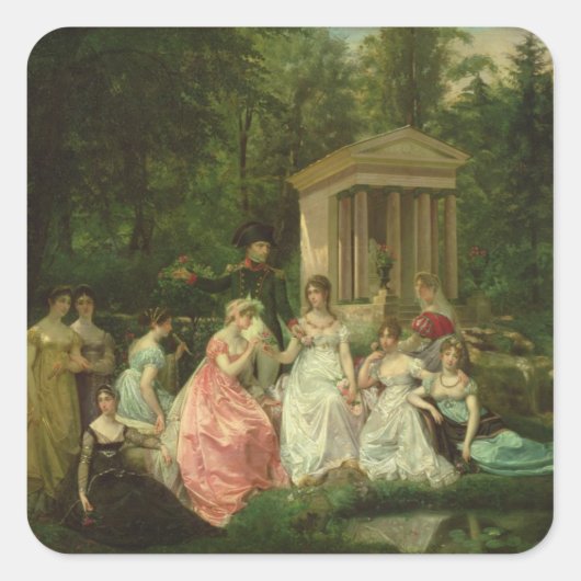 Het Roos Malmaison, c.1867 Vierkante Sticker (Voorkant)