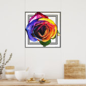 Het Roos van de regenboog omdoen Poster (Keuken)