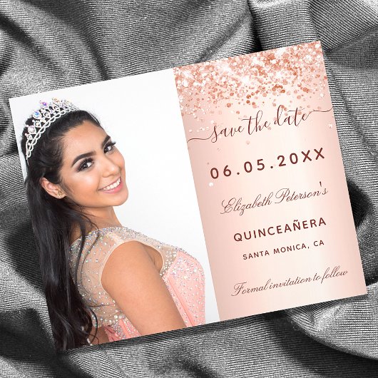 Het roos van Quinceanera van de begroting goot fot