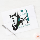 Het roos verandert kleur om met uw gebeurtenis te vierkante sticker (Envelop)