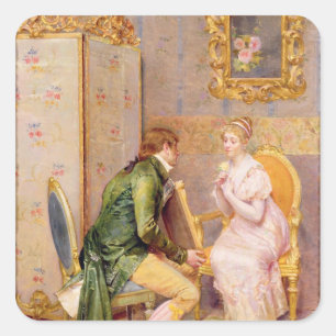 Het Roos Vierkante Sticker