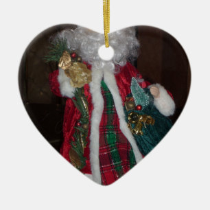 Het Royal Plaid Santa Collectie. Keramisch Ornament
