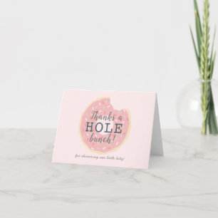 Het roze Baby shower van de Doughnut Bedankkaart