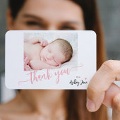 Het roze baby shower van de het manuscriptfoto van notitiekaartje