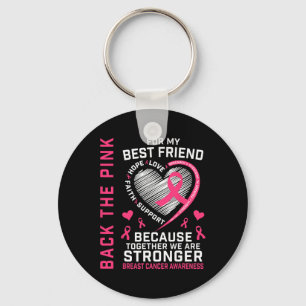 Het Roze Beste Vriend Borstkanker Bewustzijn Shirt Sleutelhanger