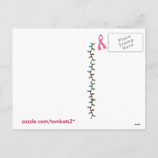 Het roze Briefkaart van Kerstmis van het Lint (Achterkant)