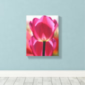 Het roze Canvas van de Tulp (Insitu (Houten vloer))