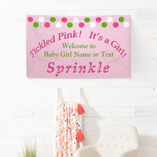 Het roze en Groene Baby bestrooit Banner met Jouw (Insitu)