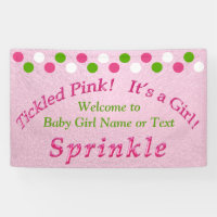 Het roze en Groene Baby bestrooit Banner met Jouw