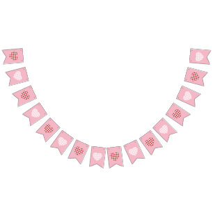 Het roze en Rode Hart van de Gingang Vlaggetjes