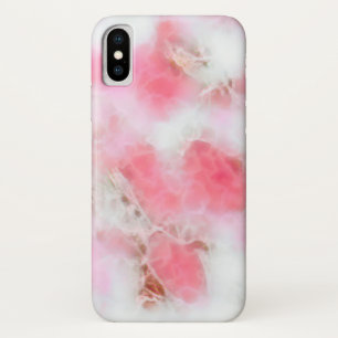 Het Roze en Witte Marmeren Patroon van Girly iPhone X Hoesje