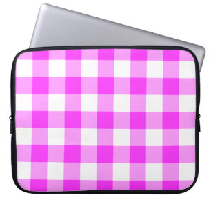 Het roze en Witte Patroon van de Gingang Laptop Sleeve