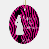 Het roze en Zwarte Gestreepte Ornament van de (Rechts)