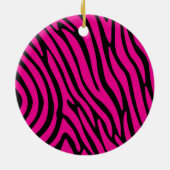 Het roze en Zwarte Gestreepte Ornament van de (Achterkant)