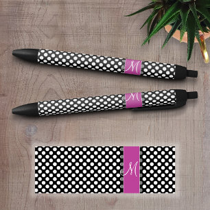 Het roze en Zwarte Patroon van de Stip met Inkt Pen