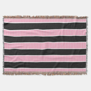 Het roze en Zwarte Patroon van de Strepen van de Deken