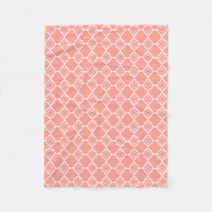Het Roze Geometrische Patroon Quatrefoil van het Fleece Deken
