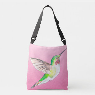 Het Roze Glas in lood van de kolibrie Crossbody Tas