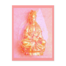 Het roze-gouden briefkaart van Kwan Yin