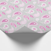 Het roze Grijze Verpakkende Document van het Cadeaupapier (Hoek)