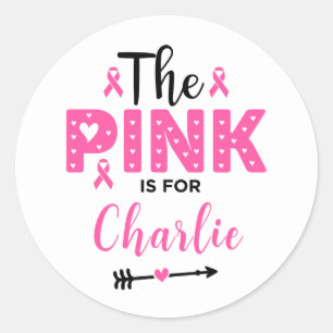 Het roze is voor borstkankerbewustzijn ronde sticker