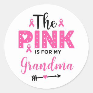 Het roze is voor mijn oma Borstkankerbewustzijn Ronde Sticker