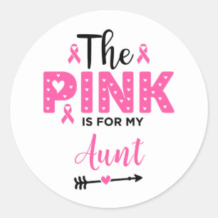 Het roze is voor mijn tante Borstkankerbewustzijn Ronde Sticker