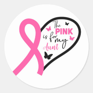 Het roze is voor mijn tante Borstkankerbewustzijn Ronde Sticker