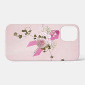 Het roze lint met klimop Case-Mate iPhone case (Achterkant (horizontaal))