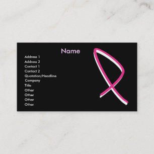 Het Roze Lint van de Voorlichting van Kanker van Visitekaartje