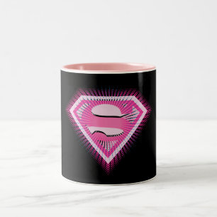 Het Roze Logo van Supergirl Tweekleurige Koffiemok