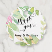 Het roze Manuscript van de Bloemen Dank u Geperson Bedankjes Labels (Achterkant)