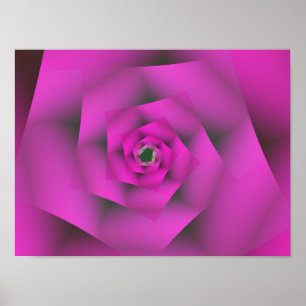 Het roze nam Abstract Art. toe Poster