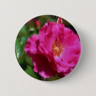 Het roze nam de Knoop van de Bloem van de Tekening Ronde Button 5,7 Cm