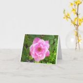 Het roze nam Notecard toe Kaart (Gele Bloem)