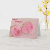 Het roze nam Verjaardag toe Kaart (Gele Bloem)