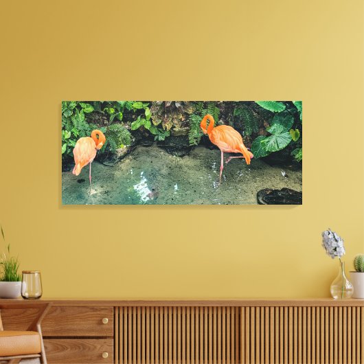 Het roze paar canvas afdruk (Insitu (Woonkamer))