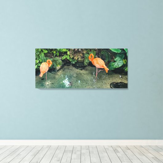 Het roze paar canvas afdruk (Insitu (Houten vloer))