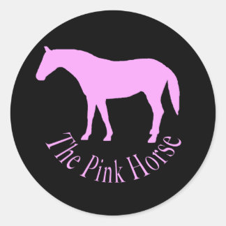 Het roze paard ronde sticker