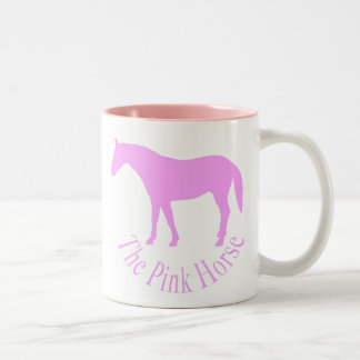 Het roze paard tweekleurige koffiemok