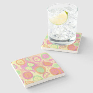 Het roze Patroon van de Limonade Stenen Onderzetter
