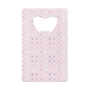 Het roze Patroon van Stippen op Roze Kredietkaart Flessenopener