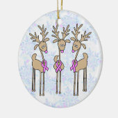 Het roze Rendier van het Lint - Kanker van de Keramisch Ornament (Links)