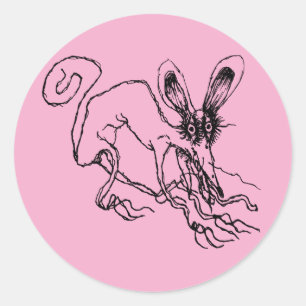 Het roze ronde sticker