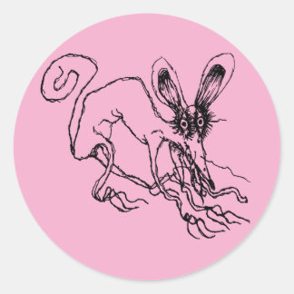 Het roze ronde sticker