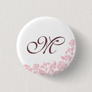 Het roze Roze Initiaal Monogram van het Manuscript Ronde Button 3,2 Cm